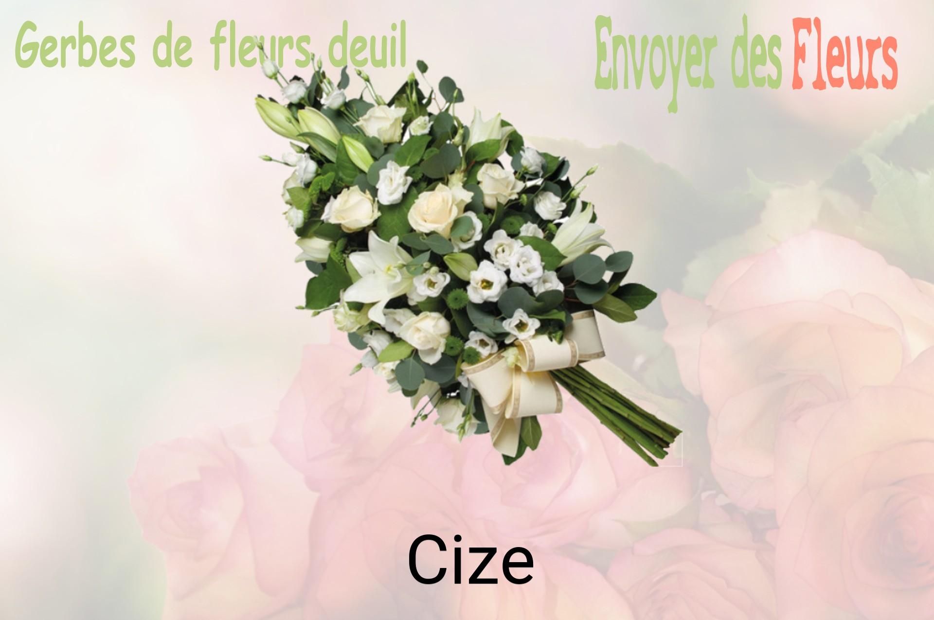 Gerbe de fleurs de deuil livrée à Cize